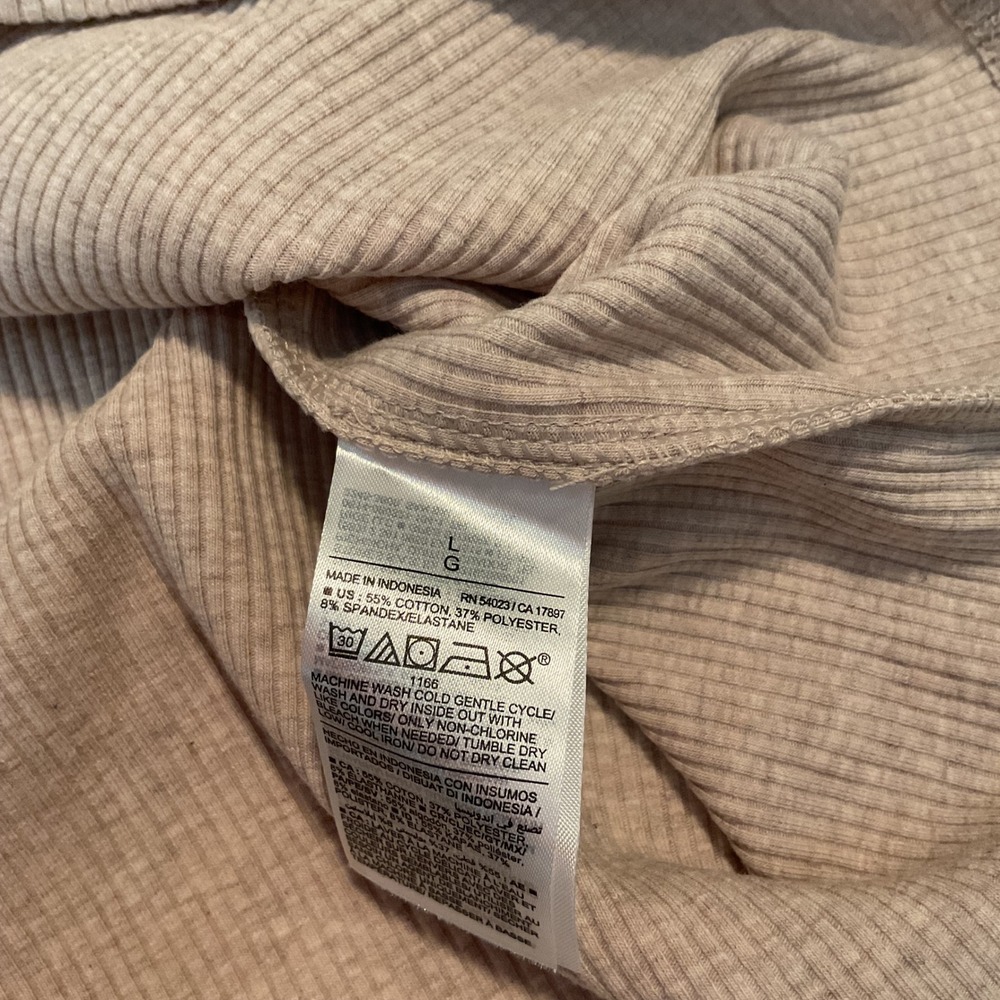 Old Navy Ribbed Turtleneck Mini Dress Women L Beige Long Sleeve Bodycon Neutral - Picture 11 of 11